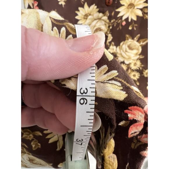 Y2K Maxi Skirt Chocolate Brown Large Whimsigoth Forest fairy Cottage Full Button - Picture 9 of 12